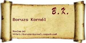 Boruzs Kornél névjegykártya